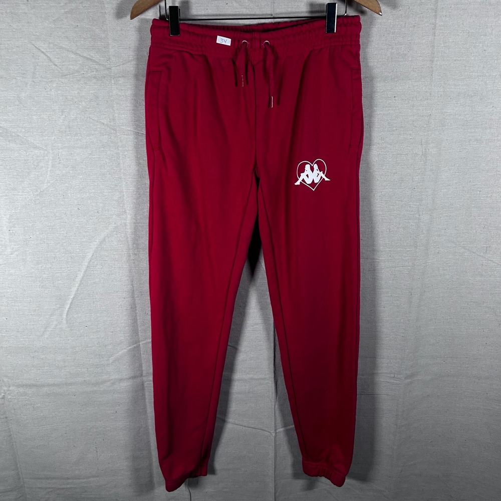 Kappa Mens Red Heart Omini Logo Joggers‎ Sweatpants Small Streetwear